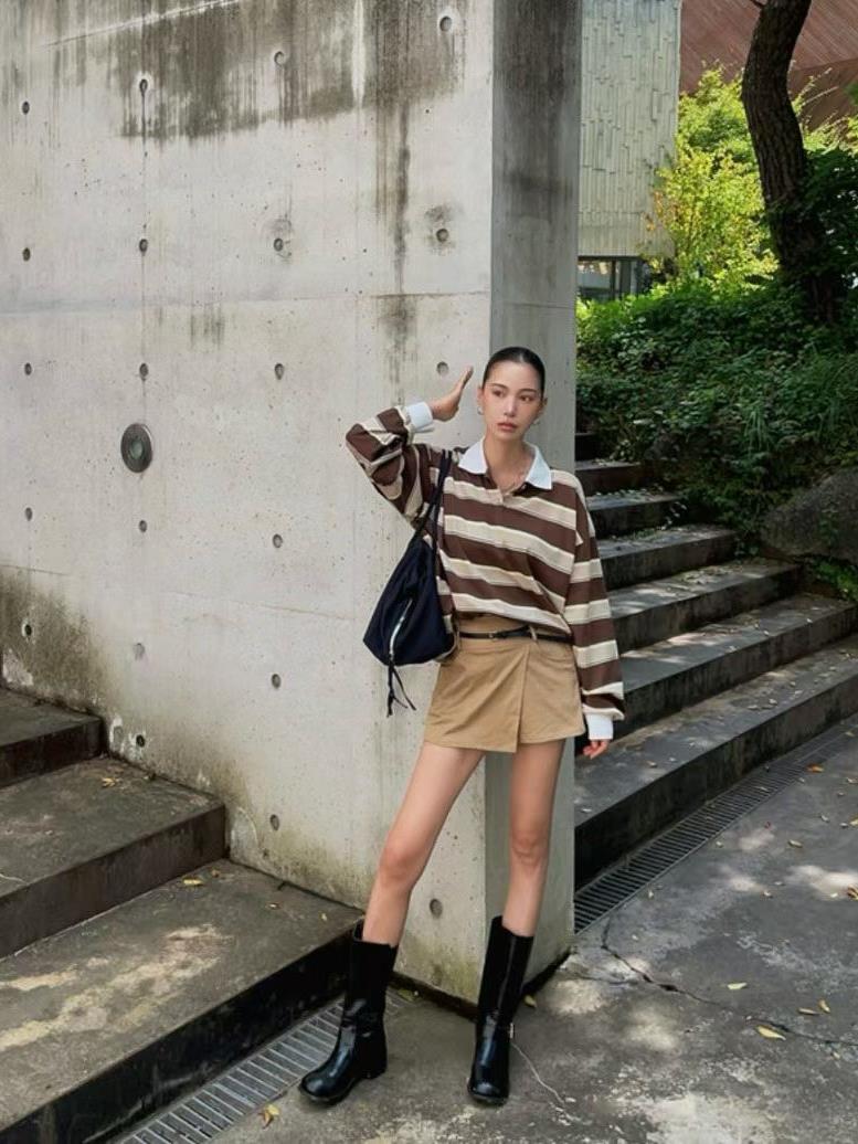 雙耳朵麂皮褲裙